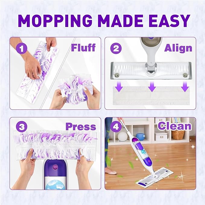 60 Count Power Mop Pads Refills for Swiffer PowerMop Multi-Surface Mopping Pad Disposable Replacement Mop Refill Pads Compatible with Swiffer PowerMop,Safe on All Finished Floors.