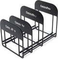 GreenPan Stainless Steel Wire Cookware Storage Rack, 5 Frying Pan Compartments, Countertop or Cabinent Organizer, Minimizes Clutter, Fast Drying, Wipes Clean, Black