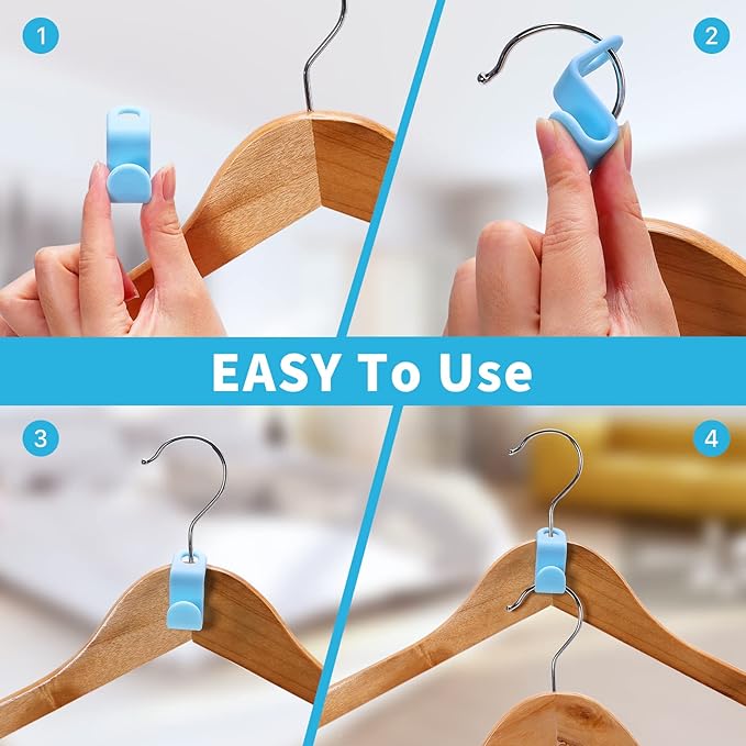 200PCS Clothes Hanger Connector Hooks,Space Saving Hanger Hooks,Heavy Duty Cascading Hanger Extender Hooks,Plastic Hangers Extenders Connection Hooks for Closet Wardrobe Organiser(Multicolor)