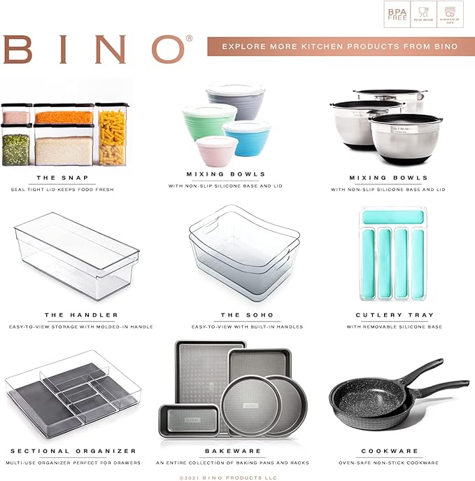 BINO | Stackable Plastic Storage Bins, X-Large - 12 Pack | Multi-Use Organizer Bins | BPA-Free | Pantry & Home Organization
