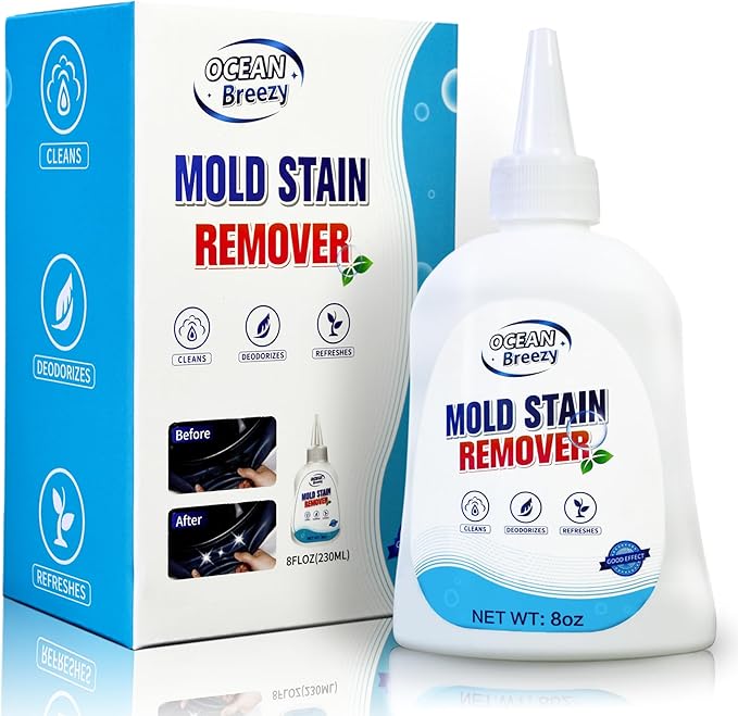 Stain Remover Gel 8 Fl Oz, Household Grout Surface Cleaner, Cleaning Gel for Washing Machine, Refrigerator Strips, Tiles, Bathroom Kitchen Sinks, Damp Areas