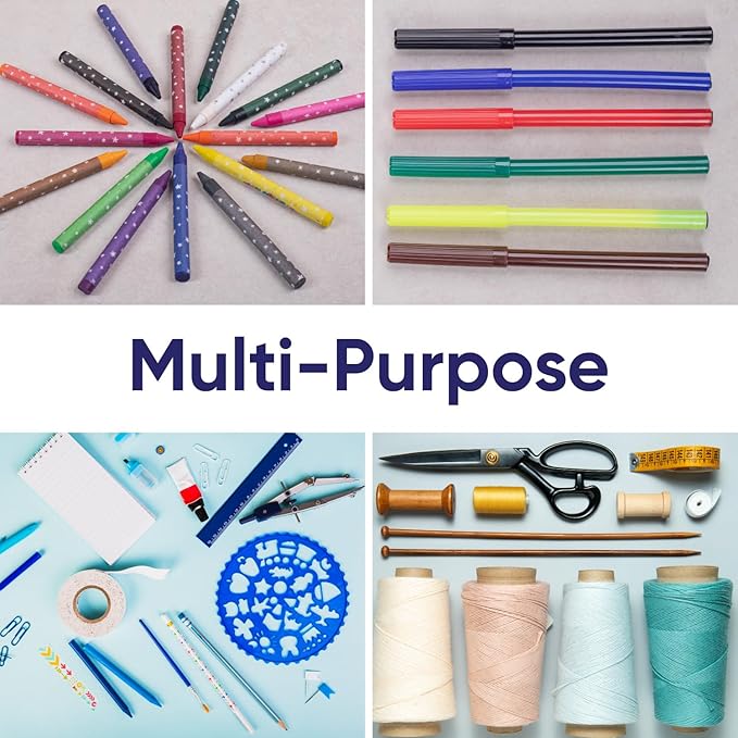Superio Mini Storage 3 Pack Container Plastic Crayon Box, Art n Crafts and Sewing Supplies Case, Stackable Clear Small Organizer for Beads, Stationery, Chalk, and Food