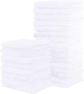 Sunny zzzZZ 24 Pack Kitchen Dishcloths - Does Not Shed Fluff - Reusable Dish Towels, Dish Cloths, Super Absorbent Coral Fleece Cleaning Cloths, Nonstick Oil Washable Fast Drying, 7 x 9 Inch (White)