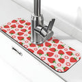 Faucet Draining Mat For Kitchen Sink, Pink Strawberry Diatom Mud Absorbent Drain Pad For Bathroom Kitchen Sink Splash Guard Drying Mat