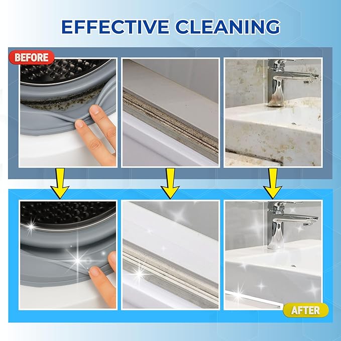 Stain Remover Gel 8 Fl Oz, Household Grout Surface Cleaner, Cleaning Gel for Washing Machine, Refrigerator Strips, Tiles, Bathroom Kitchen Sinks, Damp Areas