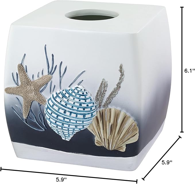 Avanti Linens – Bathroom Accessory, Resin Countertop Accessories, Oceanscape Inspired Bathroom Decor (Blue Lagoon Collection)
