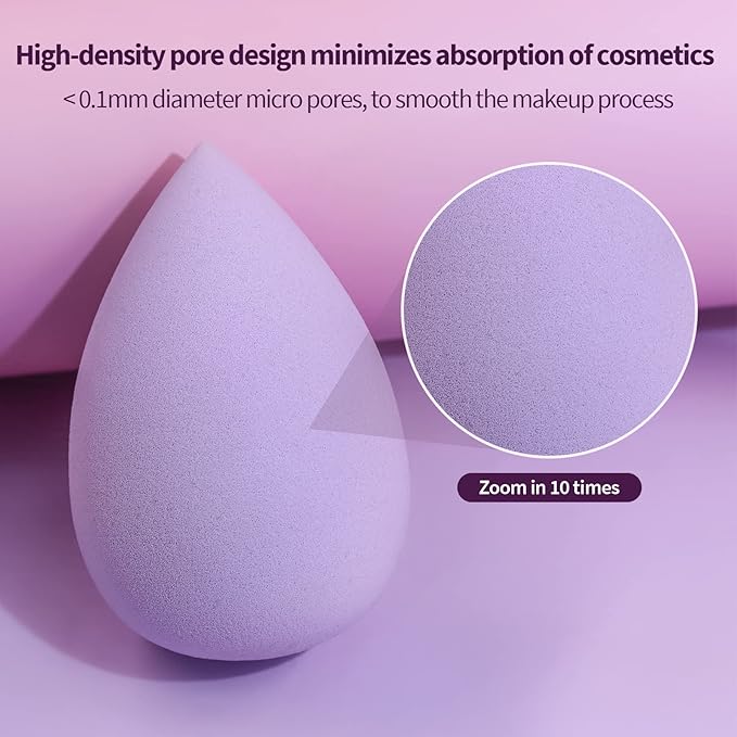 BEAKEY 5 Pcs Makeup Sponge Set, Latex-Free Makeup Sponges for Foundation, Multi-colored Boun Boun Sponges, Flawless for Liquid, Cream, and Powder