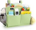 Surblue Bedside Caddy Hanging Bed Organizer Storage Bag Pocket for Bunk and Hospital Beds, College Dorm Rooms Baby Bed Rails, Camp 4 Pockets and 2 Hooks (Small,Sage Green)