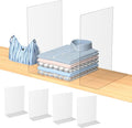 OKPOW Acrylic Shelf Dividers for Closet Organization: 4 Pack Durable Clear Shelves Separators for Clothing Adjustable 12" Tall x 10" Deep