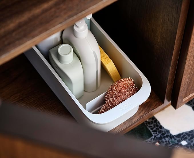Joseph Joseph CupboardStore Easy-Access Wheeled Storage Caddy – Under-Sink Kitchen Organizer, Made from Recycled Plastic