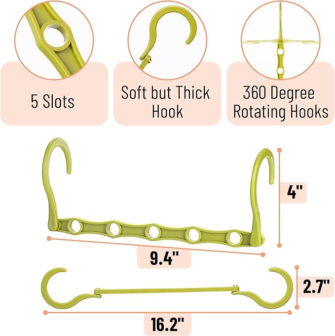 Mr. Pen- Space Saving Hangers for Clothes, 8 pcs, Autumn Colors, Plastic Multi Clothes Hangers Space Saving, 5 Slots, 360° Rotating Hooks