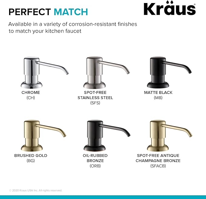 KRAUS Boden Kitchen Soap and Lotion Dispenser in Spot Free Antique Champagne Bronze, KSD-53SFACB