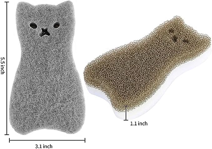 Kitchen Sponges Reusable, Dish Sponge for Washing Dishes, Compostable Sponges for Cleaning Dishwashing, Natural Wood Pulp Scouring Pad, Household Cellulose Scrub Sponge Heavy Duty (Kitchen sponges-6)