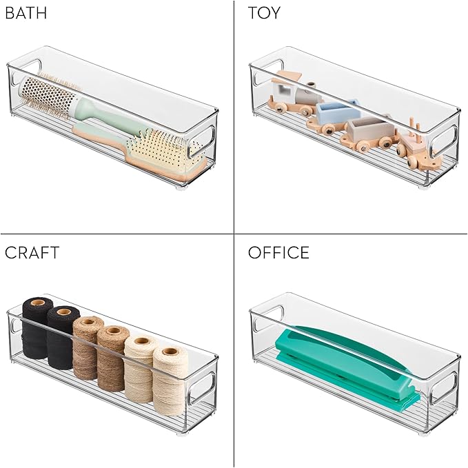 InterDesign Refrigerator and Freezer Storage Container – Deep Organizer Bin for Kitchen, Clear