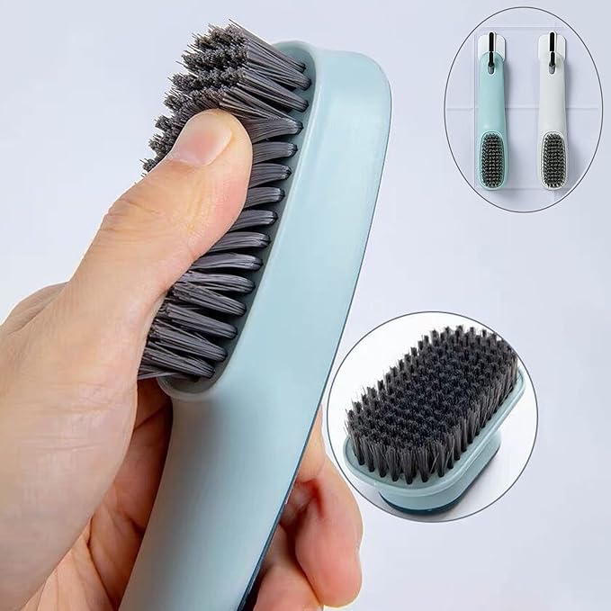 Laundry Scrub Brush 2 Pack Soft Bristle Brush Cleaning Brush for Stains Clothes Scrubbing Brush Household Cleaning Tool for Bathroom Countertops Bathtubs (Gray)