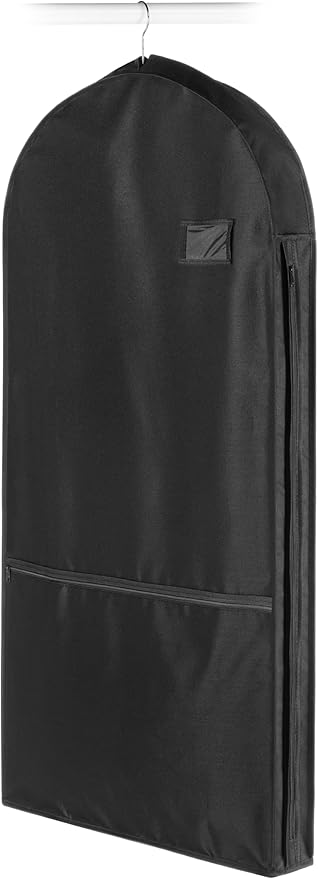 Whitmor Zippered Garment Bag with Pocket - Set of 3 - Black