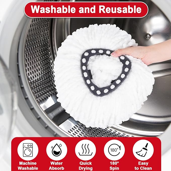 10 Pack Spin Mop Replacement Head Mop Refill Compatible with Ocedar Triangle Swivel Mops Microfiber Swivel Mop Refill,Deep Clean,Machine Washable and Easy to Replace