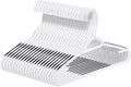 ISHUNAHOME Plastic Hangers 50 Pack - Non Slip Clothes Hangers,Holds up to 18 lbs, Slim Space Saving Hangers for Suit,Dress,t Shirts,Blouse,Coats, Pants (White)
