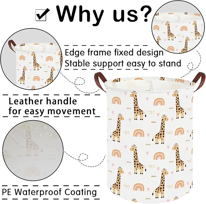 Giraffe hamper,Baby diaper organizer,Collapsible waterproof basket for dirty clothes,Baby Hamper for Nursery,Kids Room Organizer,Baby room decor,Gift basket(Giraffe)