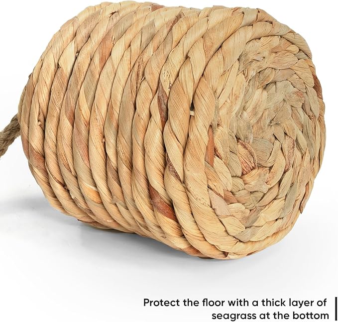 Decorative Door Stop With Handle - Natural Water Hyacinth Nautical Doorstop for Inside, Weight to Keep Open - Cute Stoppers for Bottom, Heavy Weighted
