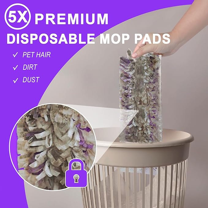 24 Packs 5X Cleaning Power Mop Refills for Swiffer PowerMop,Multi-Surface Floor Mop Pad Refills Repalcement Pads for Floor Cleaning