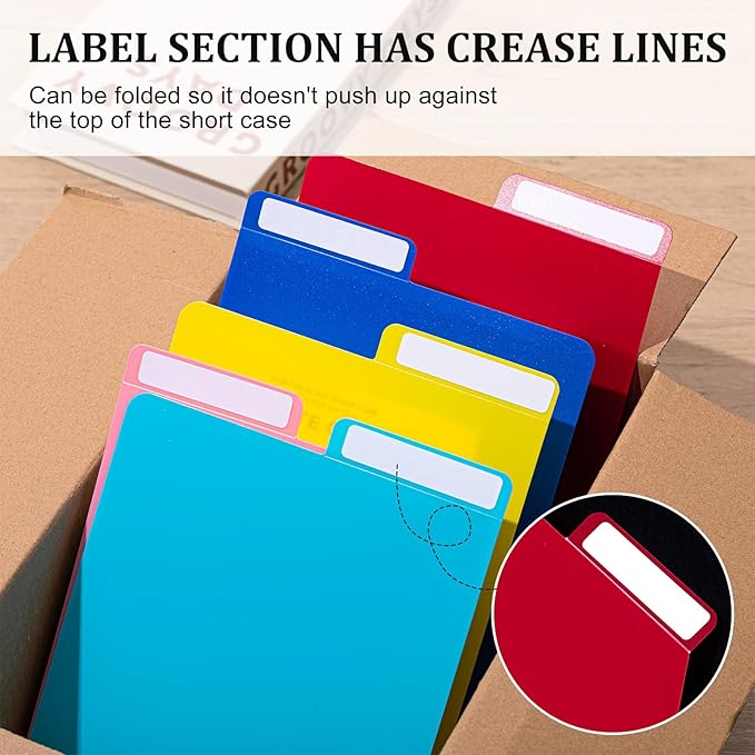 Lewtemi Comic Book Dividers Multicolor Frosted Card Separator with Tabs Large Plastic Comic Book Dividers for Comic Book Storage Boxes, 10 Assorted Colors, 7.25 x 11.25 Inch(150 Pcs)