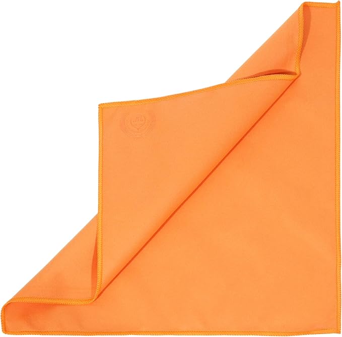 MI&VI Synthetic Chamois Microfiber Instrument Cleaning & Polishing Cloth for Violin, Viola, Cello, Bass, Guitar, Saxophone, Flute 12x12in (Tangerine-Orange)