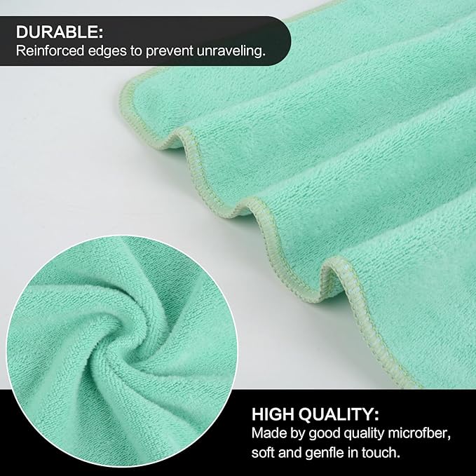 SINLAND Microfiber Facial Cloths Fast Drying Washcloth 12inch x 12inch Absorbent Face Wash Cloth Soft Makeup Remover Cloths