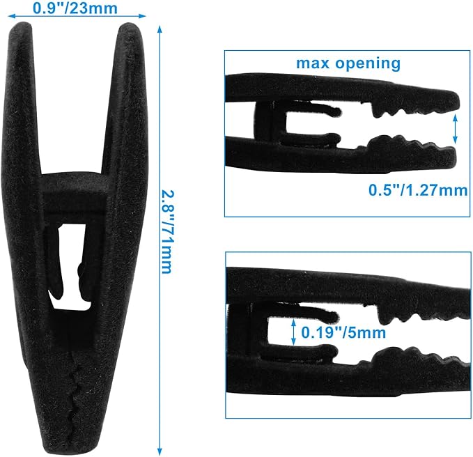 Litoexpe 20 Pcs Black Velvet Hangers Clips, Pants Hangers Velvet Clips, Strong Finger Flocked Clips for Thin Felt Hangers