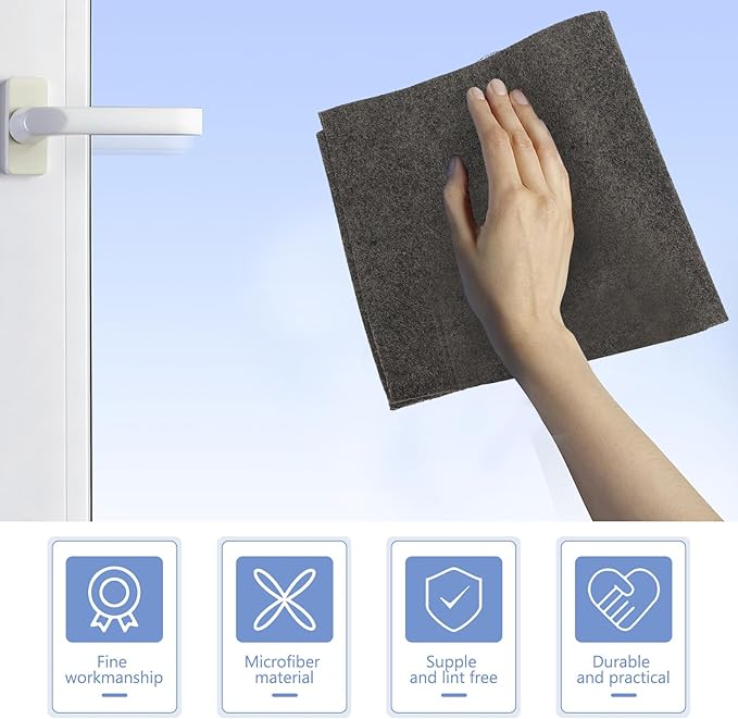 IMIKEYA 3pcs Microfiber Cleaning Cloths 30x30cm Lint-Free Glass and Car Window Wiping Towels for Kitchen and Bathroom Use