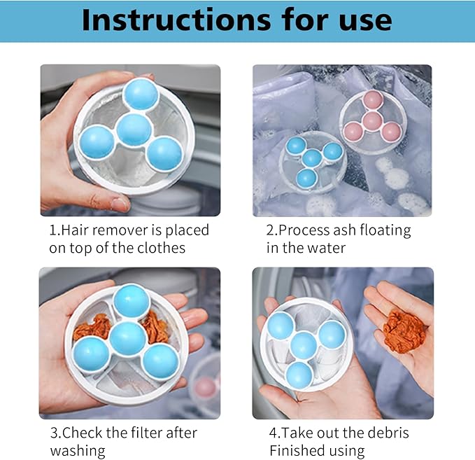 Pet Hair Remover for Laundry,Lint Catcher for Washing Machine, 2026 Upgraded Floating Hair Filter Mesh Removal, Cat and Dog Hair Washing Machine Catcher; (Mixed Color 3 Pack)