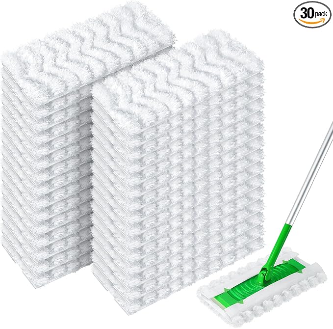 AIR U+ Dry Mop Pads for Swiffer Sweep and Mop, Heavy Duty Pet Dry Sweeper Refills, Sweeping Cloths for Cleaning Hardwood Floor Dust and Hair, Disposable, Unscented, 30 Count