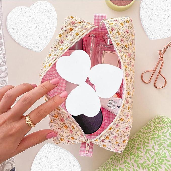 100-Count Compressed Facial Sponges for Estheticians Heart Shape Natural Cellulose Sponge Professional Cosmetic Spa Sponges for Face Cleansing, Massage, Pore Exfoliating, Mask, Makeup Removal, White