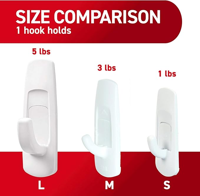 Command Large Utility Hooks, 14-Hooks, 24-Strips, Organize Damage-Free