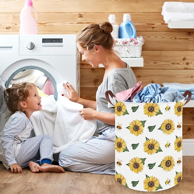 Bee hamper,Waterproof foldable Kids laundry basket,Nursery Hamper,Bee Room decor,Toy organizer,Dirty clothes basket(Bees)