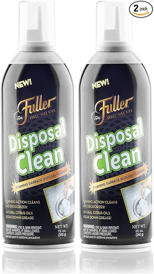 Fuller Brush Garbage Disposal Cleaner– 12 oz Bottle – Foaming Citrus Degreaser for Kitchen Sink Odor Removal and Drain Cleaning – Citrus Scent (Pack of 2)