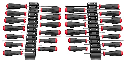 Ernst Manufacturing Screwdriver Pro - Modular Screwdriver Organizer for 26 Tools with Magnetic Base, Black - Made in the USA