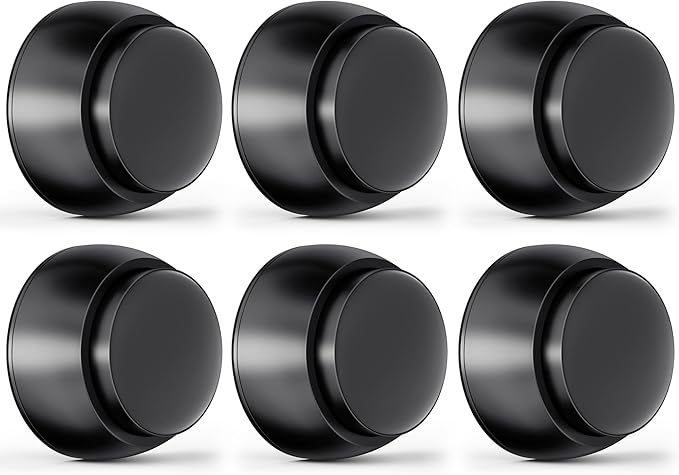 6PCS Door Stopper Wall Protector with Silicone Head, Aluminum Door Knob Wall Protector, Spring Shock Absorption Technology, 1.65" Door Stoppers for Wall, Adhesive Installation or with Screw