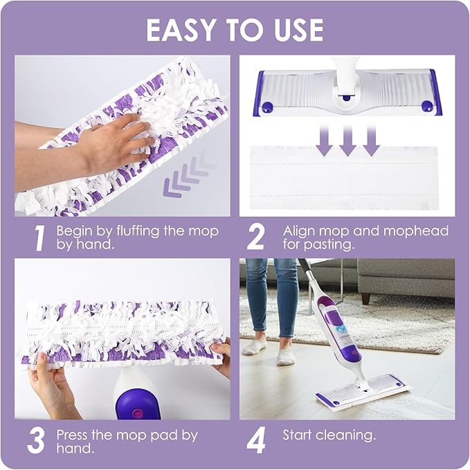 Cleaning Cloth 20 Pack Disposable Power Mop Refill Pads Compatible with Swiffer Power Mop, Unscented Swiffer Wet Pads Refill, Disposable Replacement Pad for All Floors,Non-Washable