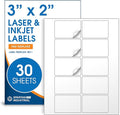 3" X 2" Matte White Printable Labels for Inkjet and Laser Printers - 30 Sheets, 300 Custom Stickers for Address Labels, Product Labeling, Shipping - Spartan Industrial Template R011