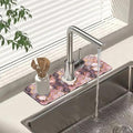 Sink Faucet Absorbing Mat Gold Pink Hexagon Texture Sink Splash Guard Drying Mat for Kitchen Bathroom Faucet Sinkmat 15.5"X5.5"