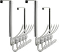 Dseap Over Door Hook 2.0 - Upgraded Version - Simple-Assembly, Strong, Heavy-Duty Stainless Steel 5-Tri-Hook Over The Door Hanger Rack, SimpleStrong Series, Silver, Pack of 2