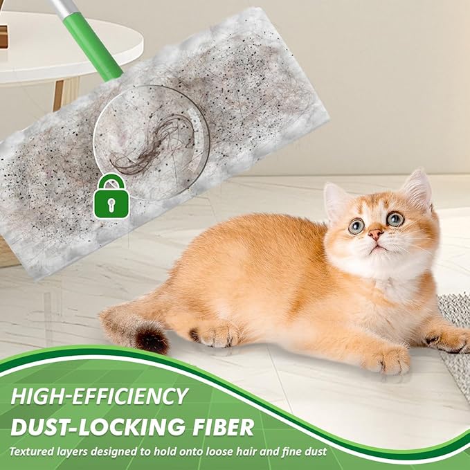 GLIMGLINT Heavy Duty Dry Sweeping Cloths for Floor Cleaning Pet Hair Removal Compatible with Swiffer Sweeper Mop, Mop Pads Refills, Disposable and Unscented, 100 Count