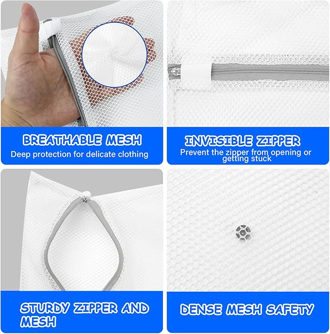 14 Pack Mesh Laundry Bags for building blocks, 2Pcs L(11.8 * 15.7in) Delicate Wash Bags for Large Building Blocks Small Plush Toys,12 Pcs M(9 * 11.8in) Laundry Bags for Micro Particle Building Blocks
