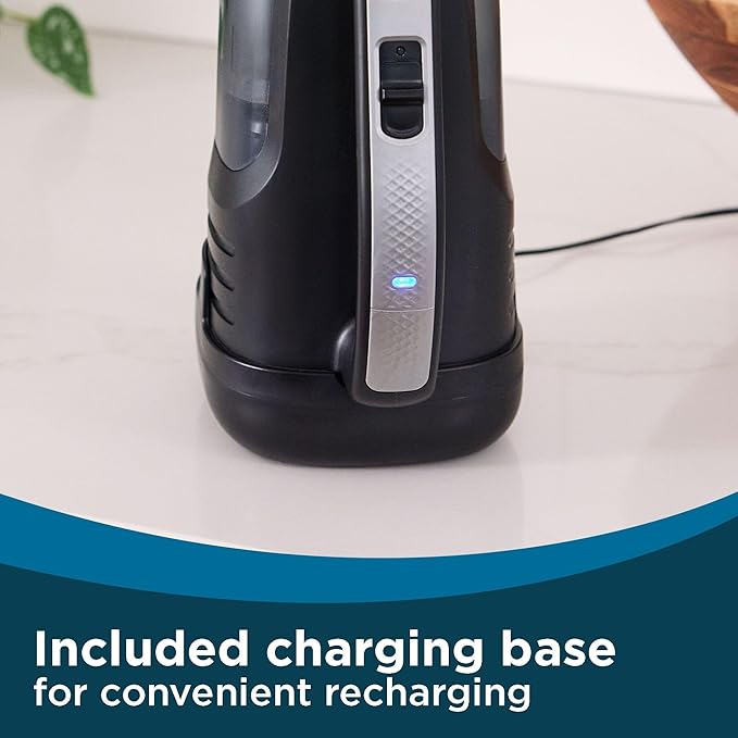 BLACK+DECKER dustbuster reveal Handheld Vacuum Cordless, Car Vacuum Portable Cordless, LED Light, Long Run Time, Rechargeable Lightweight Dust Buster, Includes Crevice Tool, Charging Base (HLVD320B42)