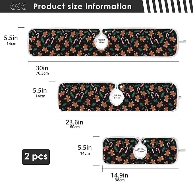 2 Pack Faucet Splash Catcher Gingerbread Candy Cane Sink Mat for Faucet Absorbent Kitchen Splash Guard Drip Catcher for Farmhouse Barthroom Bar, L