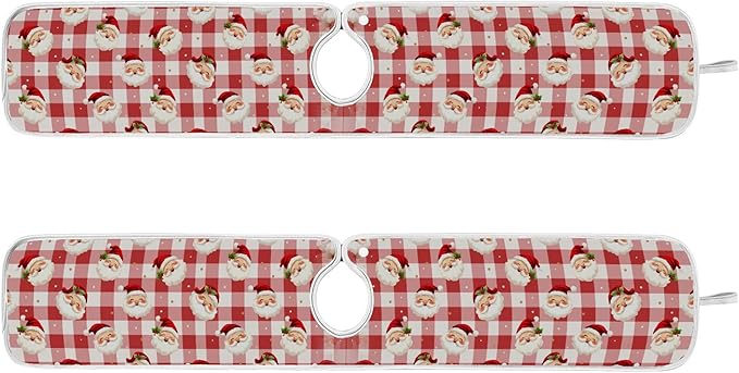2 Pack Faucet Splash Catcher Cute Christmas Sink Mat for Faucet Absorbent Kitchen Splash Guard Drip Catcher for Farmhouse Barthroom Bar, L
