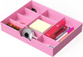 Simple Houseware Drawer Organizer Tray with 9 Adjustable Compartments, Pink