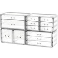 Cq acrylic 4 Pack Clear Acrylic Drawer Organizer Countertop,Stackable 13 Drawers Makeup Storage, Cube Make up Organizer for dresser Hair Clip,Beauty Product Desk and Bathroom Organizers and Storage