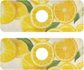 Yellow Dandelions and Summer Lemon Kitchen Sink Splash Guard Sink Faucet Mat Faucet Handle Drip Catcher Drain Mats for Kitchen Bathroom Countertop Absorbent Dish Drying Pad 2Pack 14.7x5.4IN